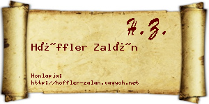 Höffler Zalán névjegykártya